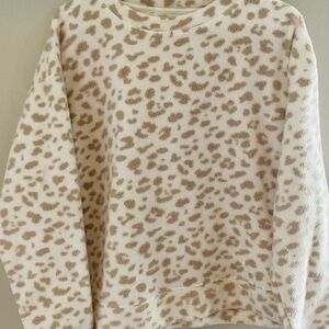 Leopard Print Fleece Sweatshirt